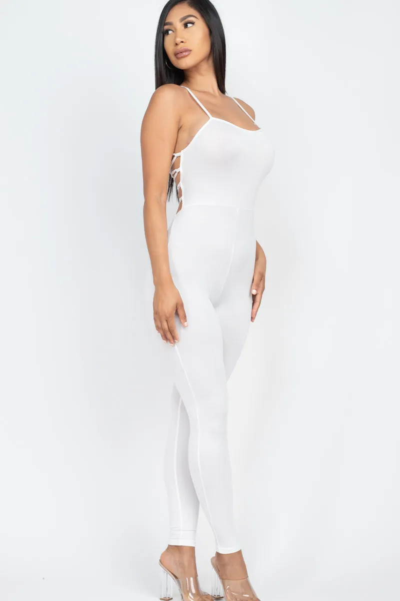 Criss-Cross Open Back Bodycon Jumpsuit (CAPELLA)