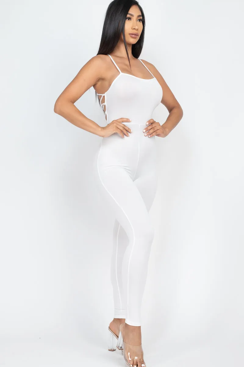 Criss-Cross Open Back Bodycon Jumpsuit (CAPELLA)