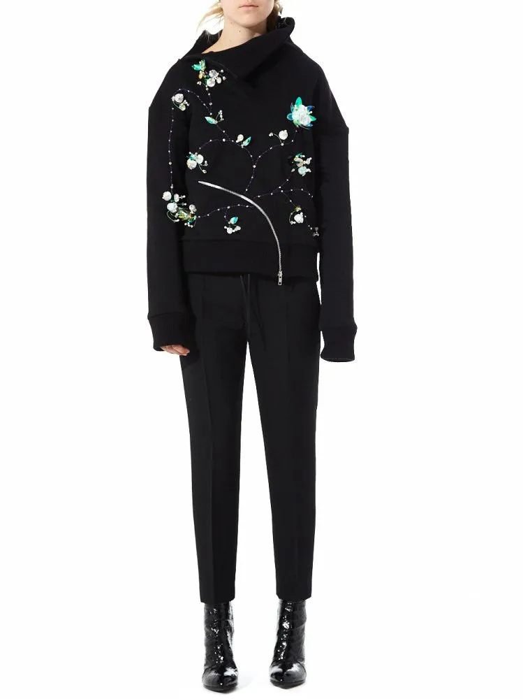 Crystal Applique High Neck Jumper (AW16 006 BLACK)