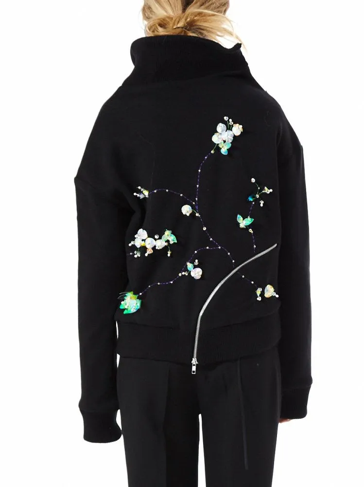 Crystal Applique High Neck Jumper (AW16 006 BLACK)