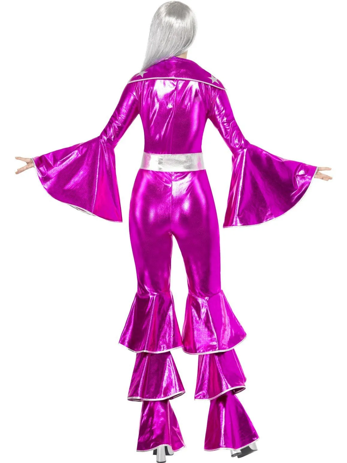 Disco Ladies Pink 70s Girl Pop Star Flares Fancy Dress Costume