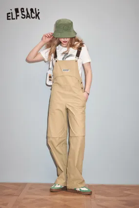 ELFSACK American Retro Straight Strap Pants for Women's Spring 2024 New Slimming Casual Work jumpsuit