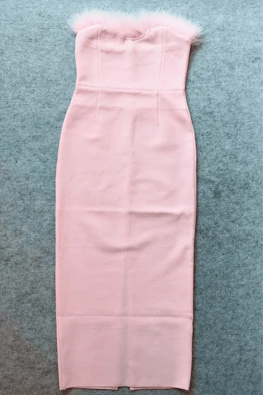 Erin Bandage Maxi Dress - Dusty Pink