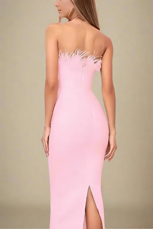 Erin Bandage Maxi Dress - Dusty Pink