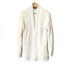 Express White Textured Knit Open Cardigan- Size XS