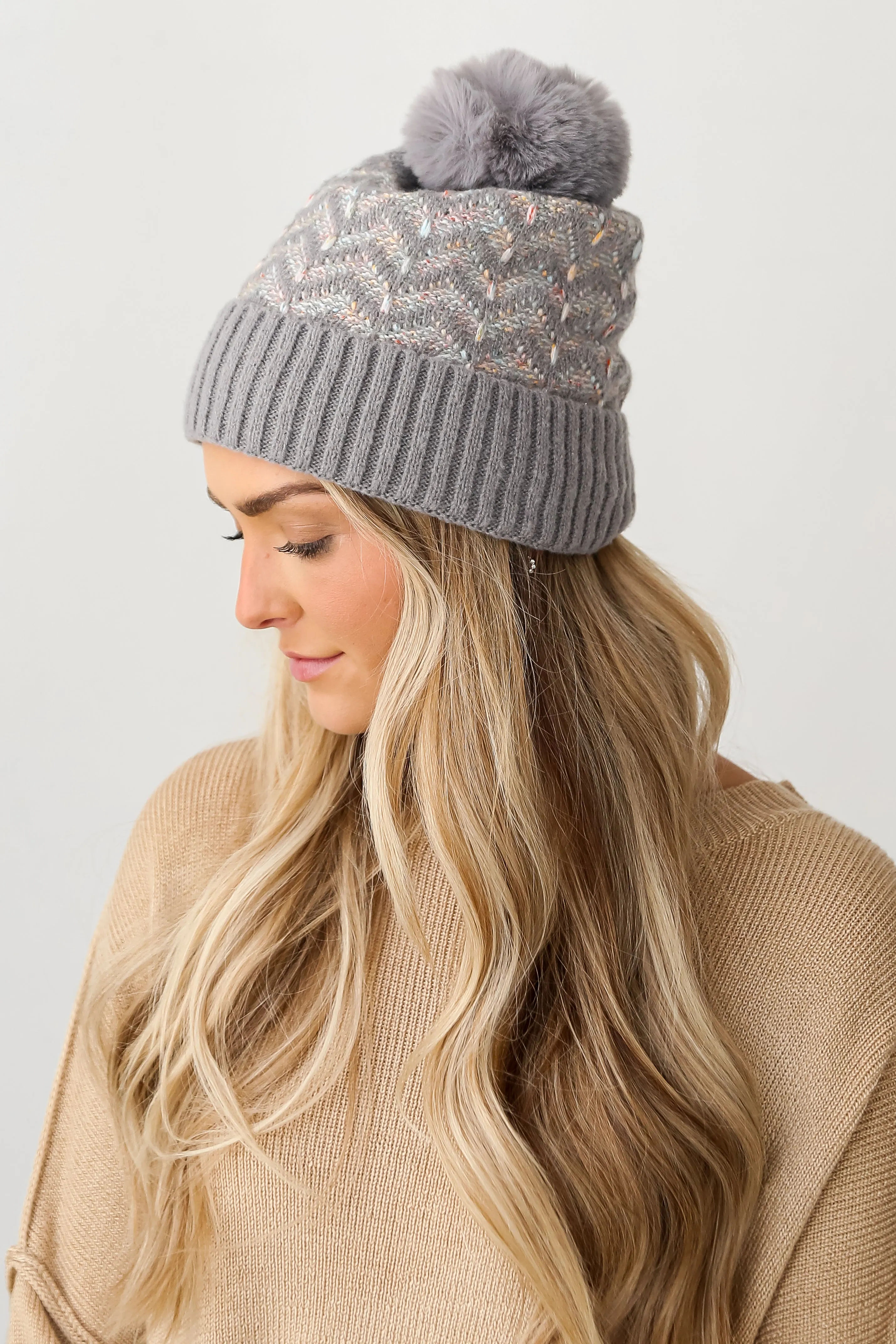 FINAL SALE - Ski Slope Pom Pom Beanie - DOORBUSTER