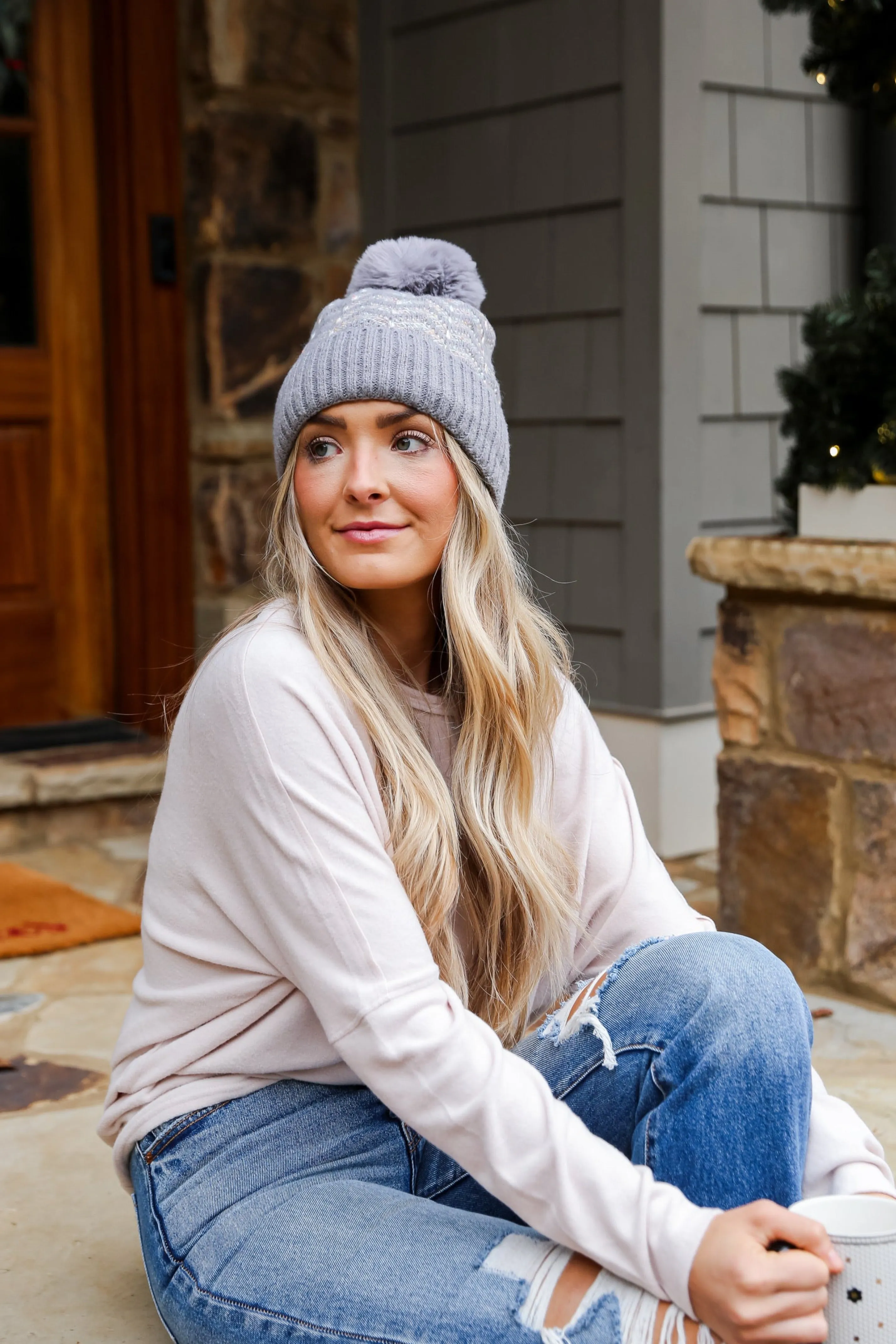 FINAL SALE - Ski Slope Pom Pom Beanie - DOORBUSTER