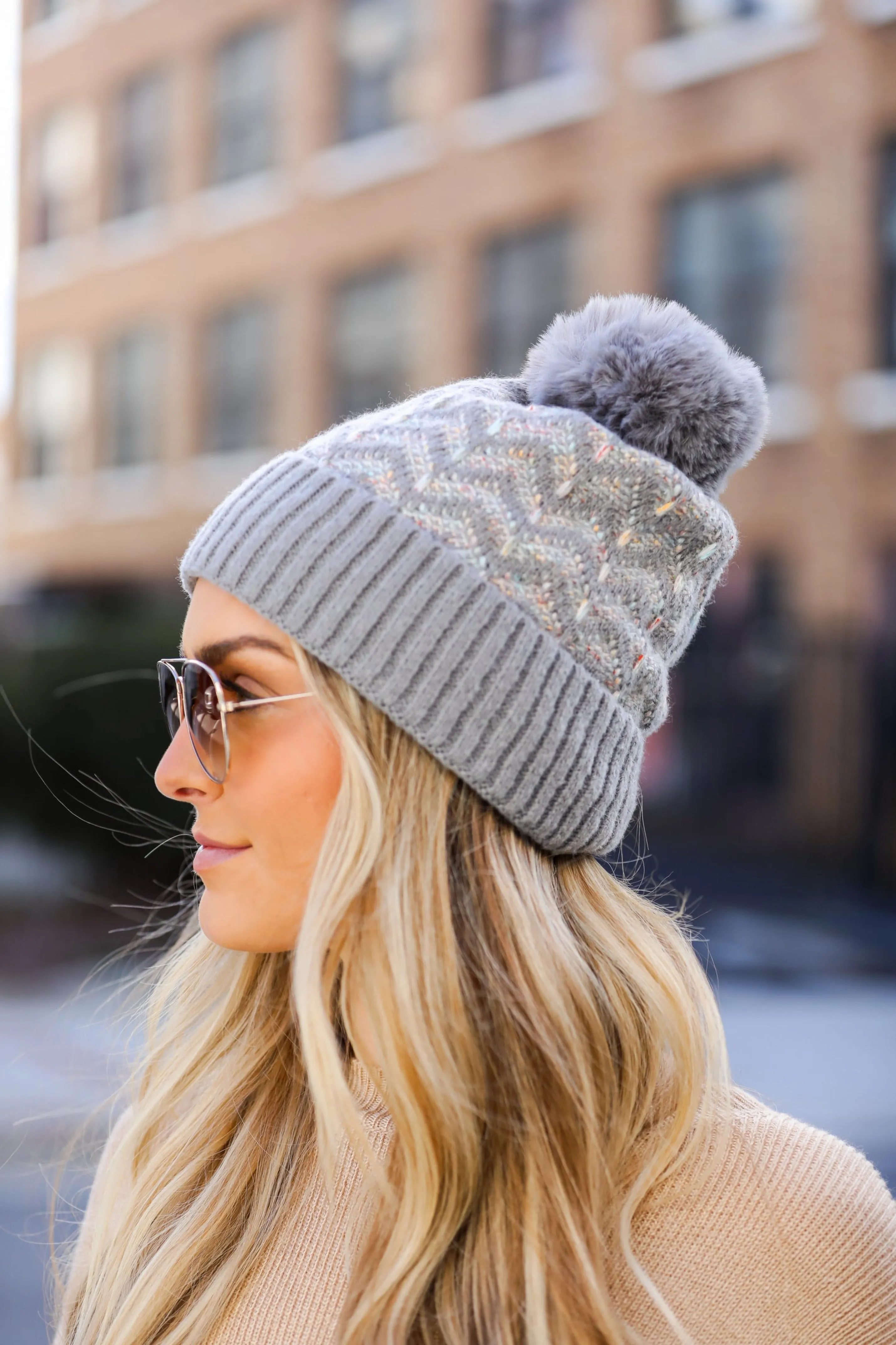 FINAL SALE - Ski Slope Pom Pom Beanie - DOORBUSTER