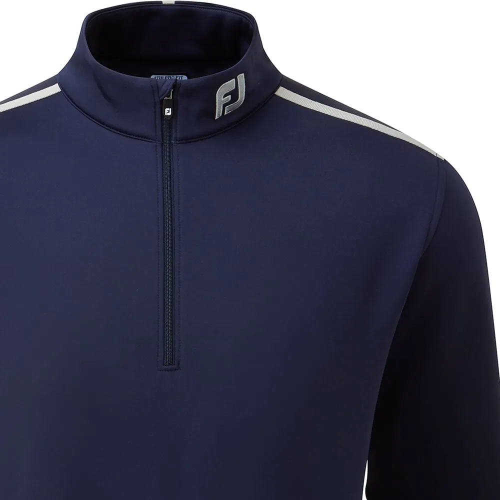 FootJoy Jersey Solid Chillout 1/4 Zip Pullover - Navy/Grey