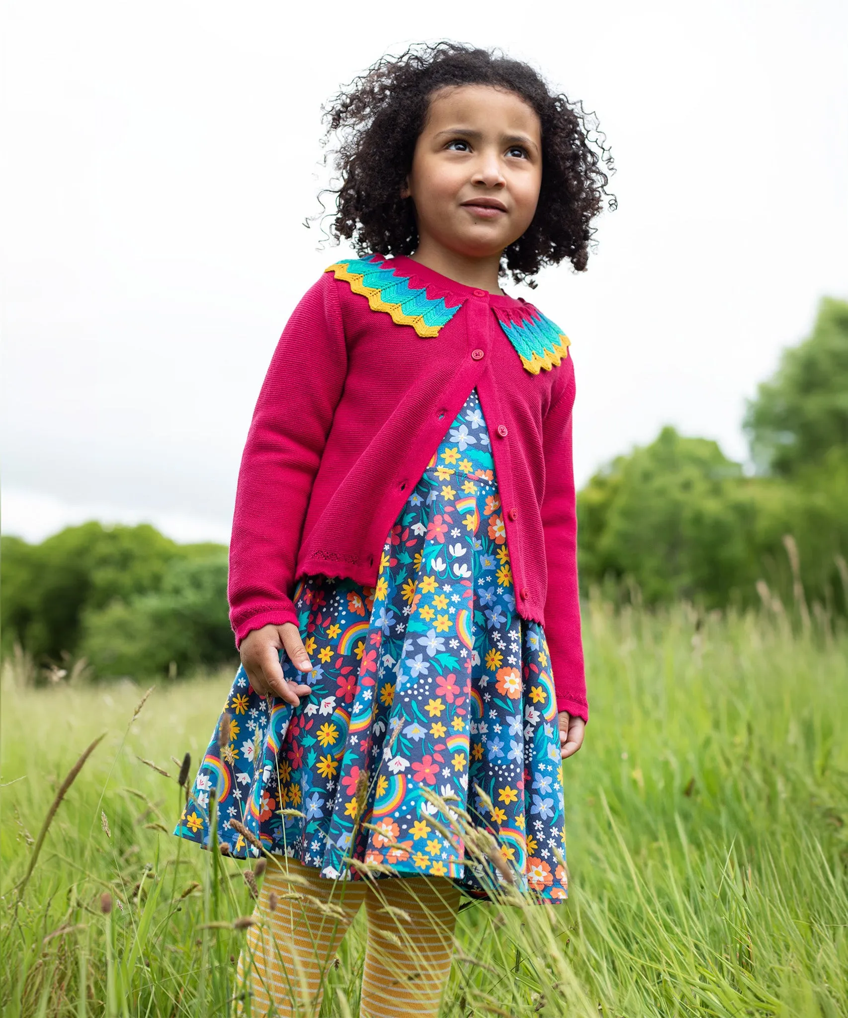 Frugi Wrenly Collared Cardigan - Lingonberry