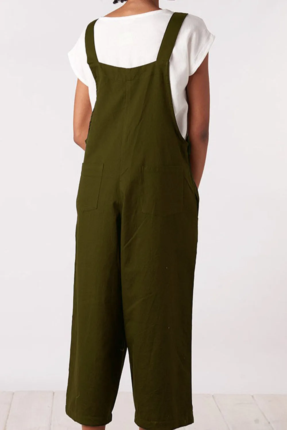 Full Size Square Neck Wide Strap Jumpsuit