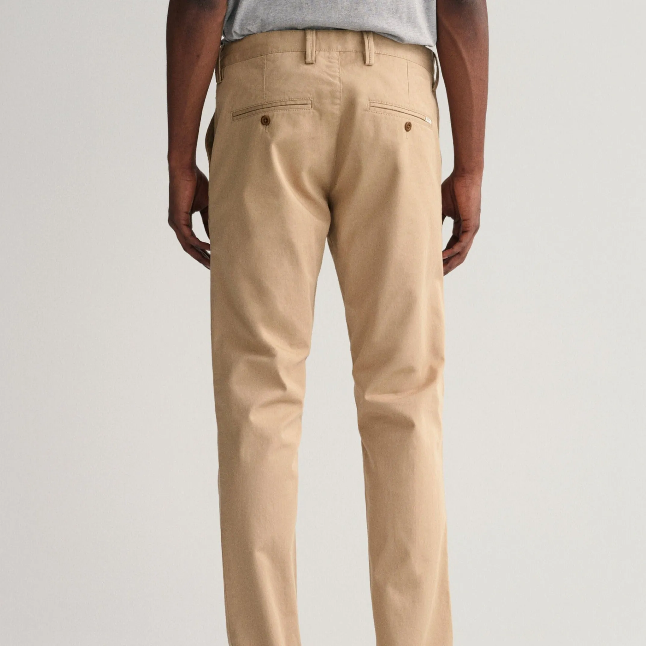 Gant Slim Fit Twill Chinos in Dark Khaki