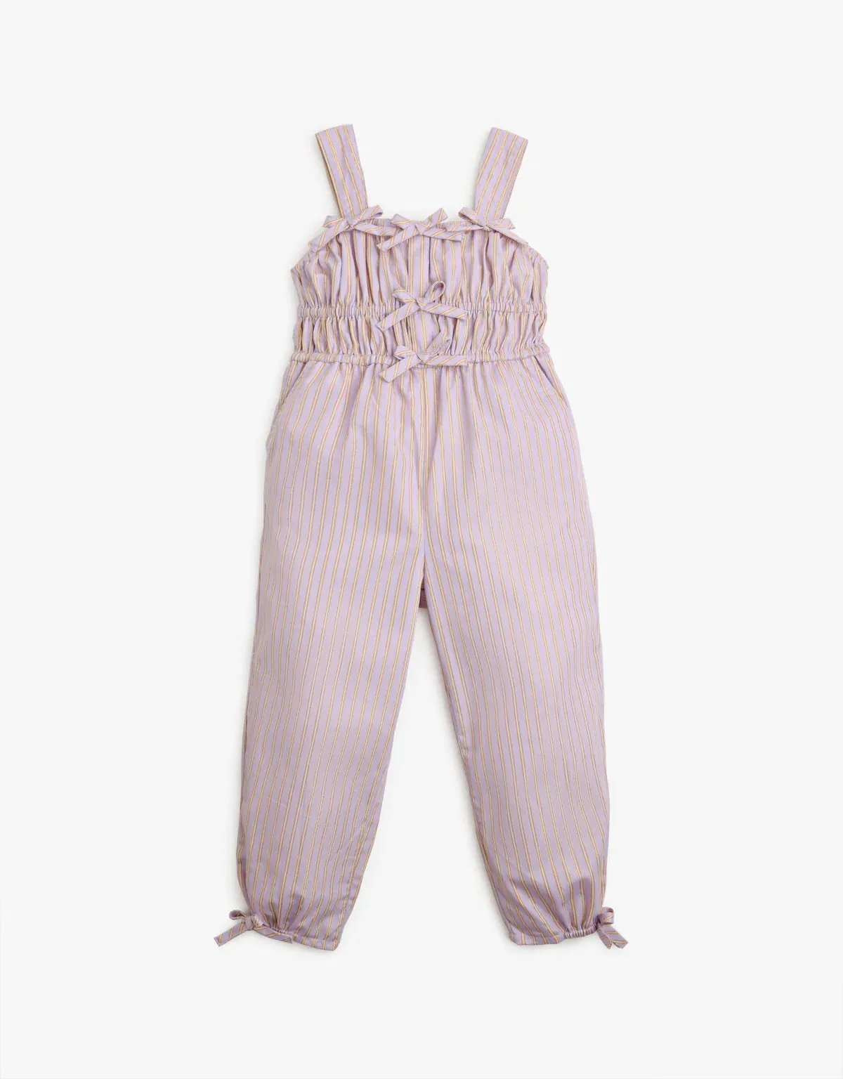 Girls Strappy Stripes Jumpsuit