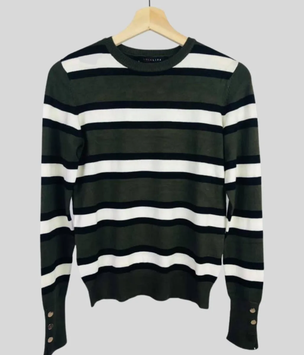 Green & Black Striped Jumper