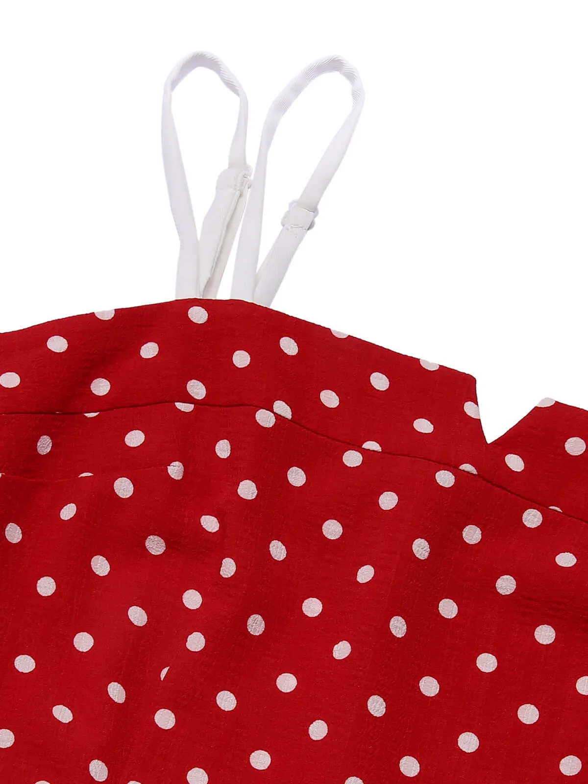 GUDRUN | RED POLKA DOT STRAP JUMPSUIT