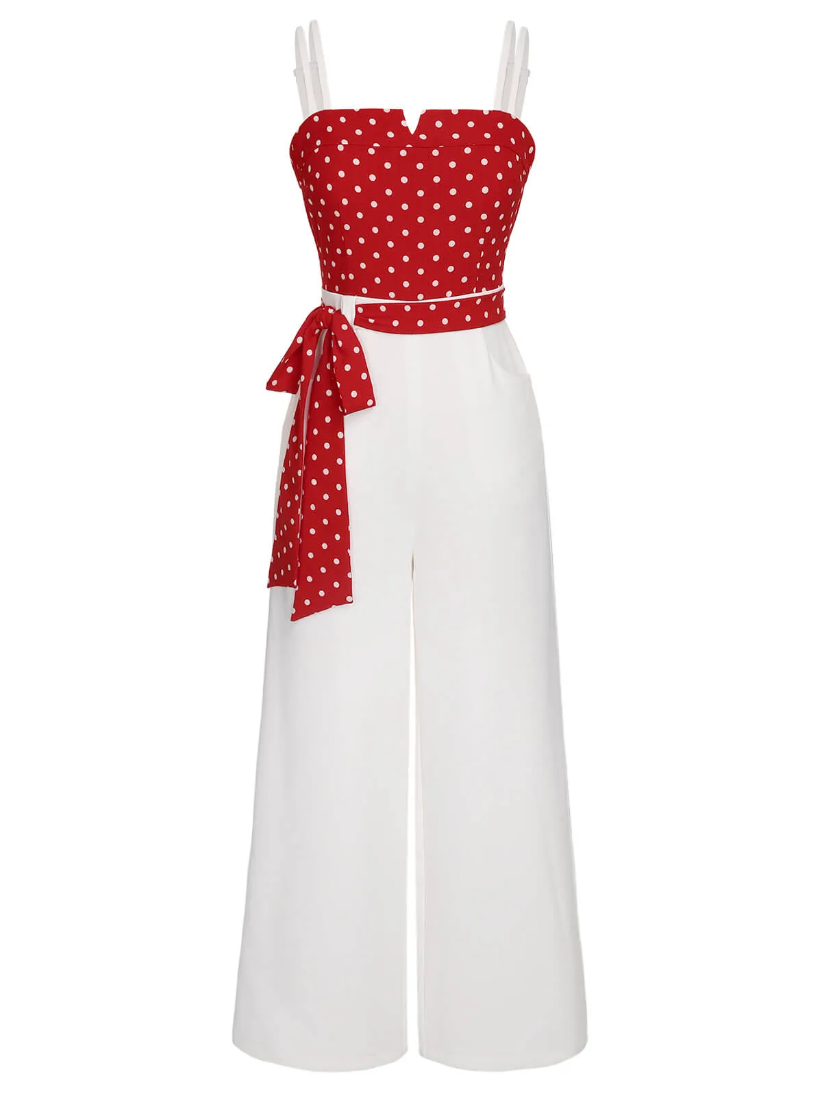 GUDRUN | RED POLKA DOT STRAP JUMPSUIT