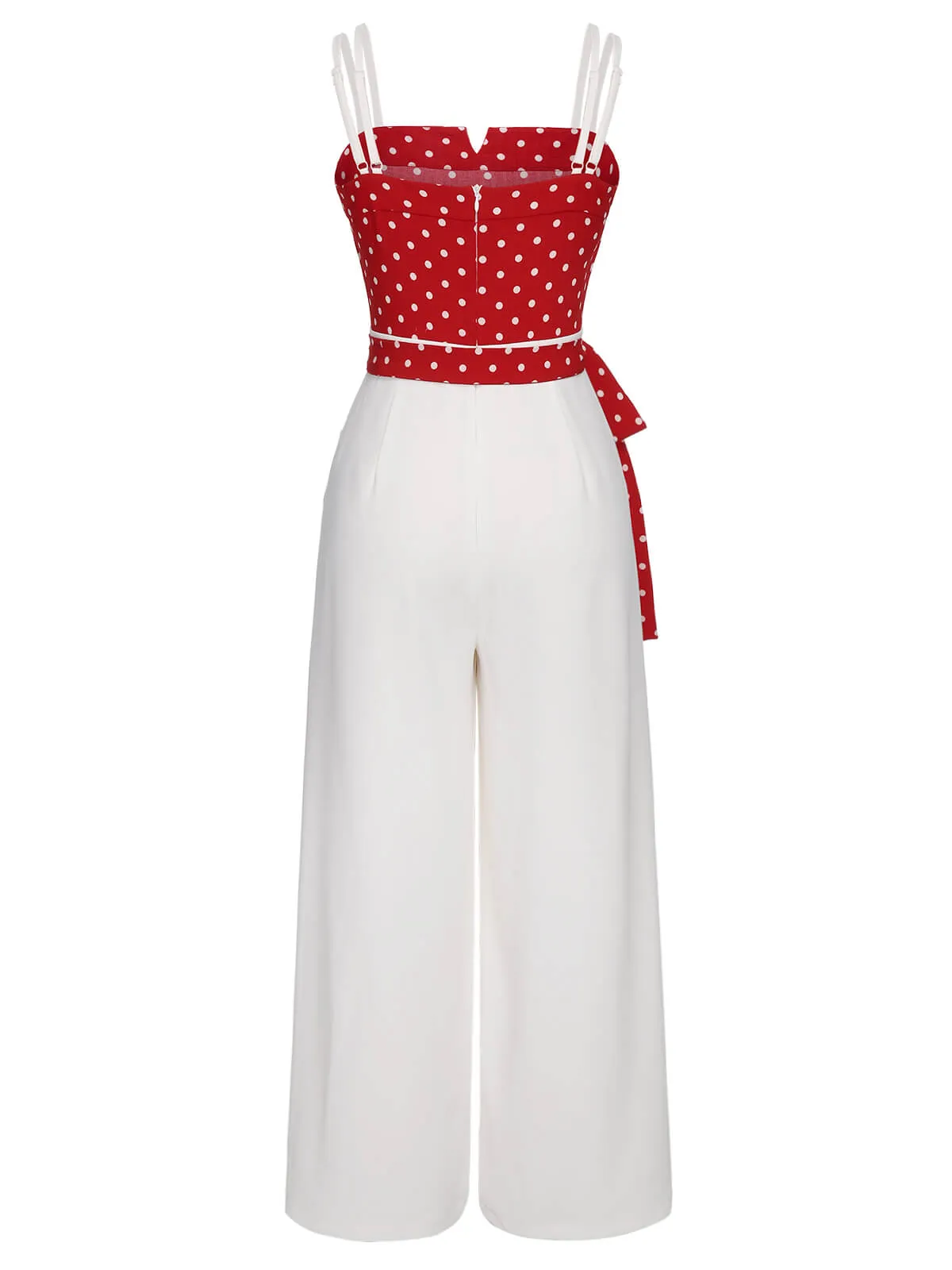 GUDRUN | RED POLKA DOT STRAP JUMPSUIT