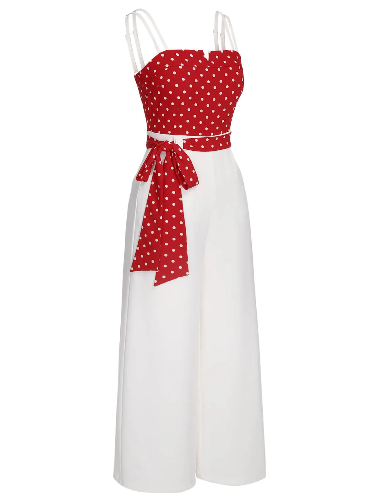 GUDRUN | RED POLKA DOT STRAP JUMPSUIT