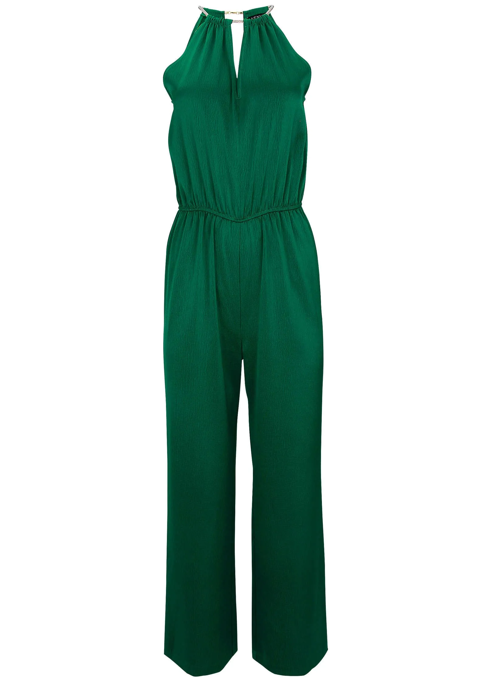 Hammered Satin Jumpsuit - Aventurine