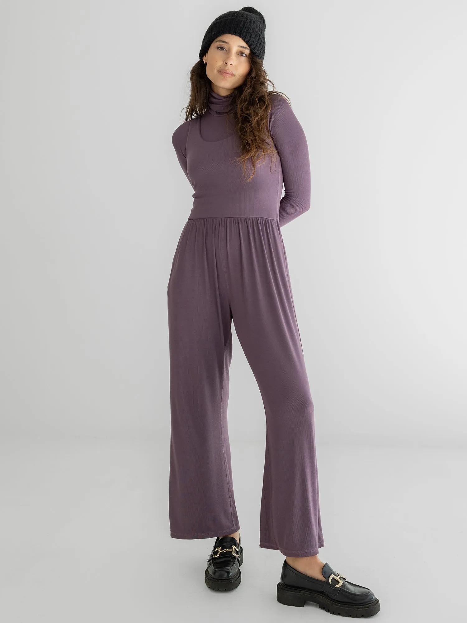 Hana Jumpsuit 2.0, Ribbed Raisin