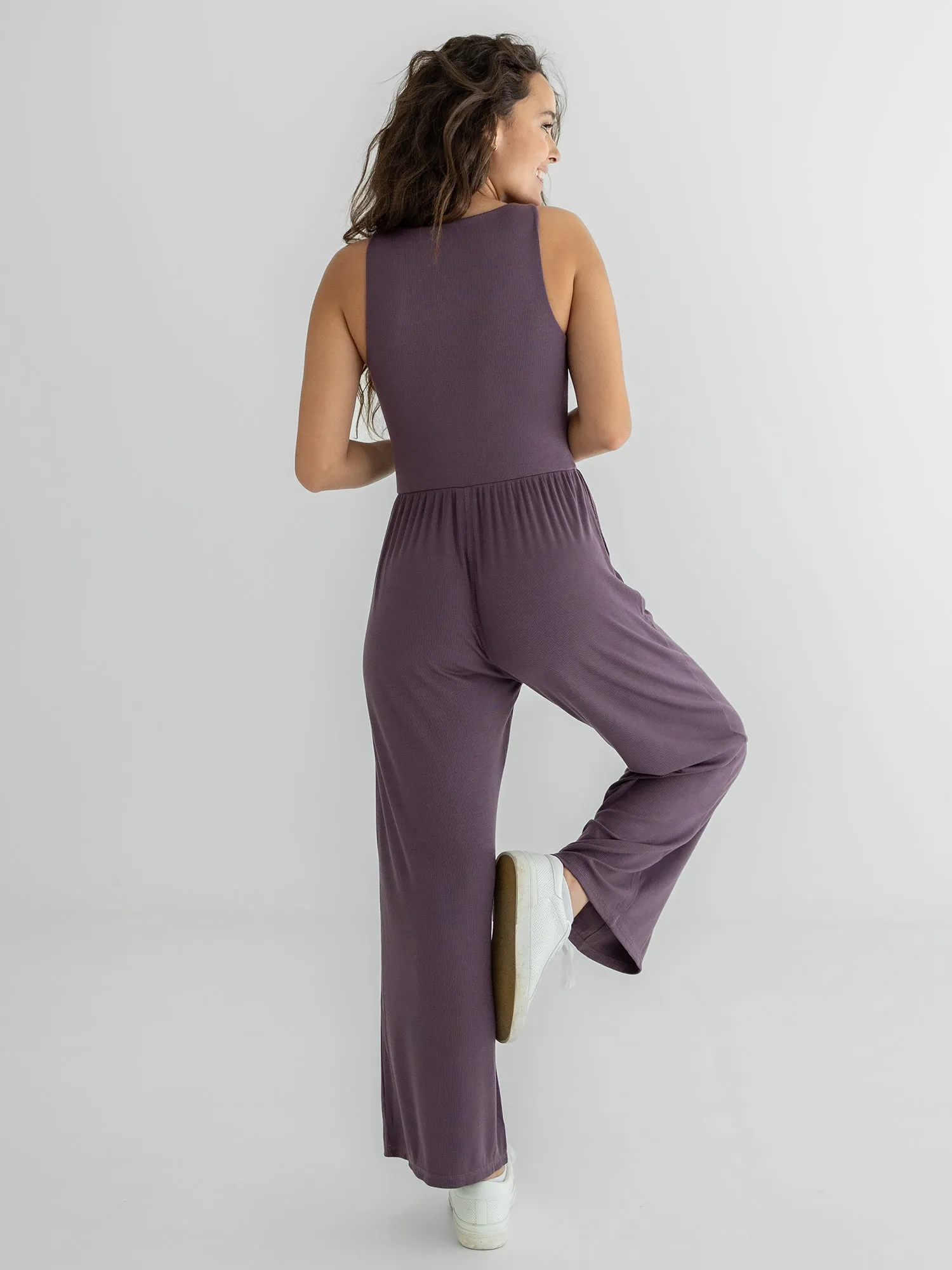 Hana Jumpsuit 2.0, Ribbed Raisin