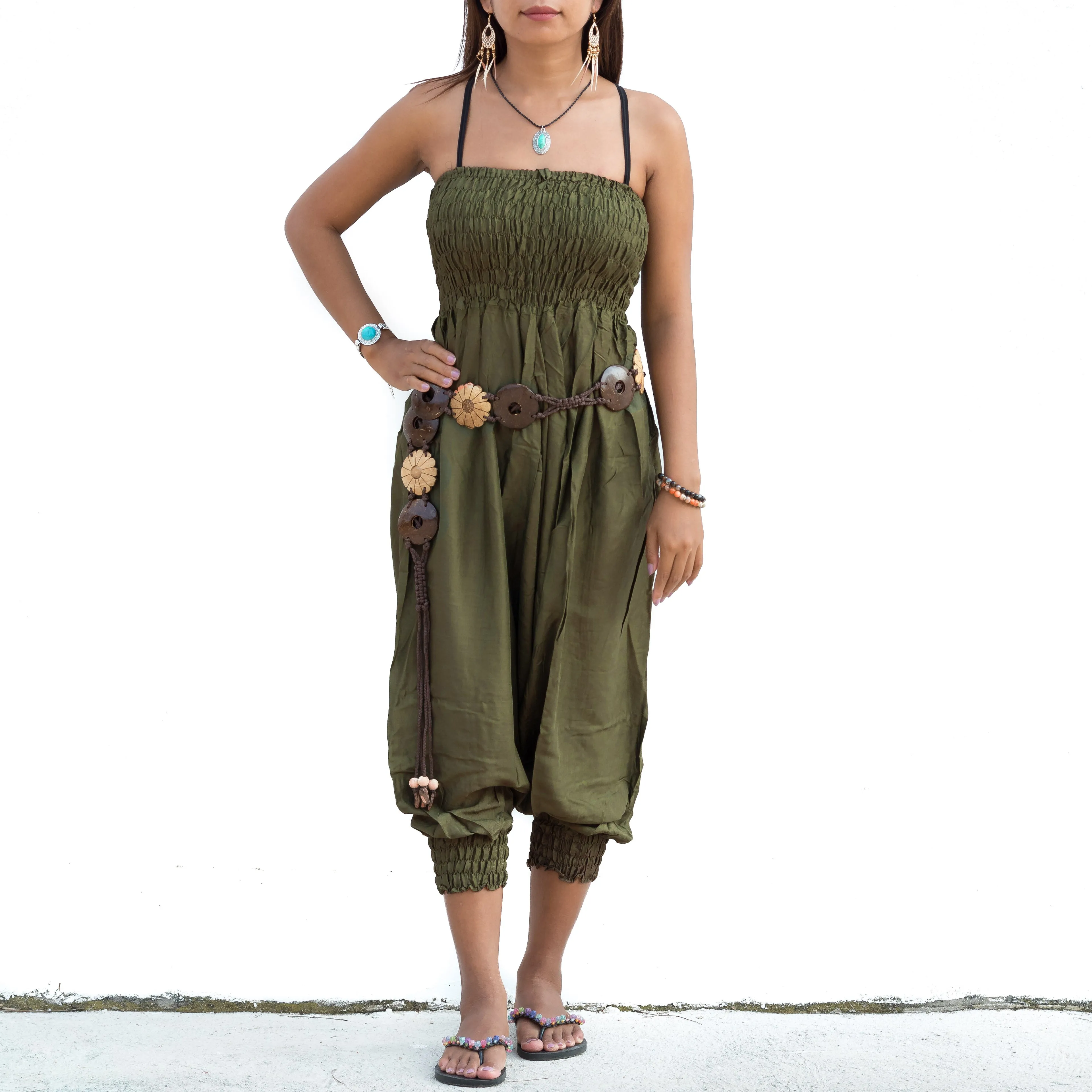 Harem Jumpsuit Pants Olive