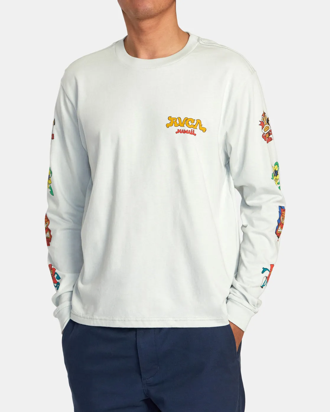 Hawaii Island Party Long Sleeve Tee - Green Tea