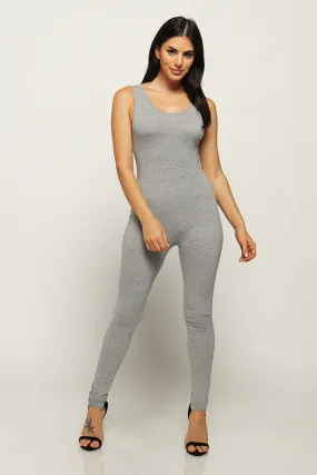 Heather Gray Scoop Neck Jumpsuit