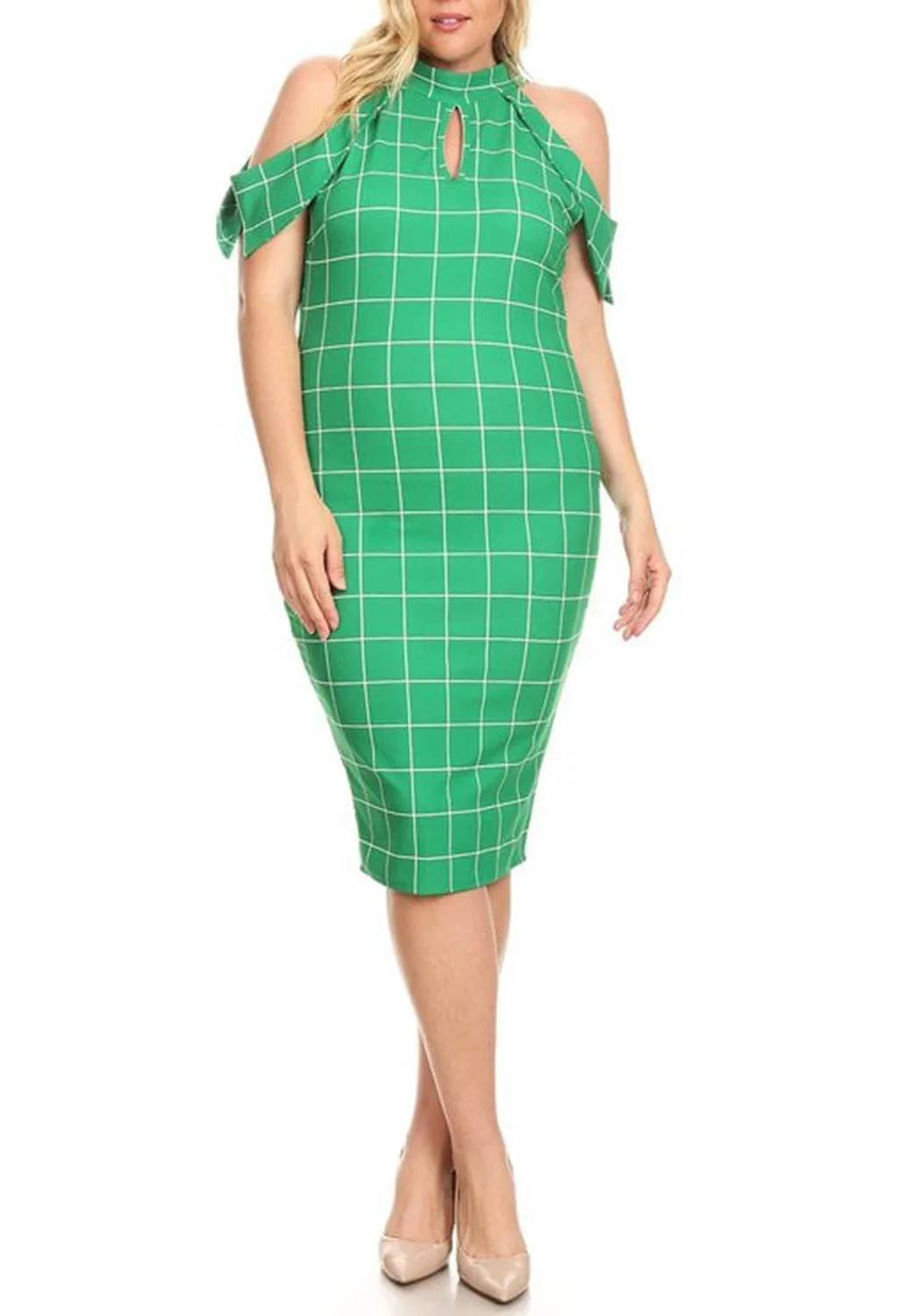 HI Curvy Plus size bodycon dress mock neck