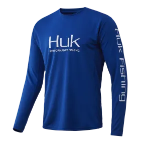 Icon X Long Sleeve Shirt- Huk Blue