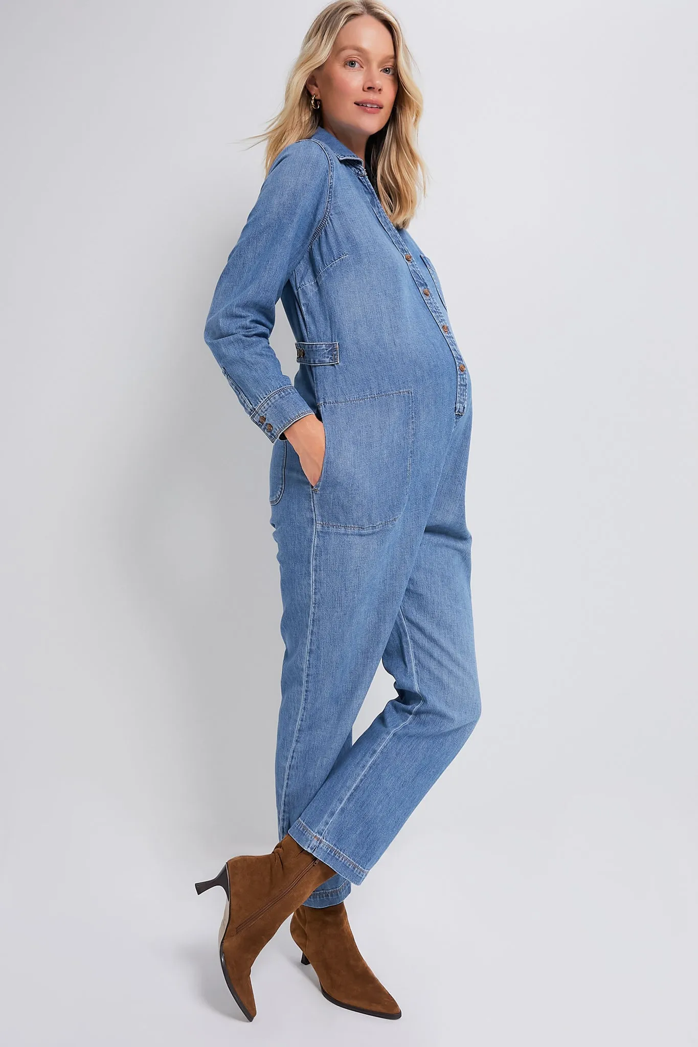 Indigo The Everyday Nursing Denim Jumpsuit