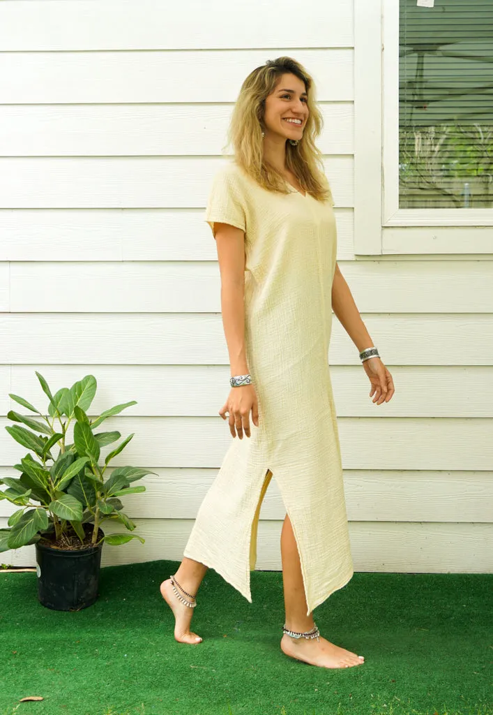 Ivory Double Gauze Cotton Dress