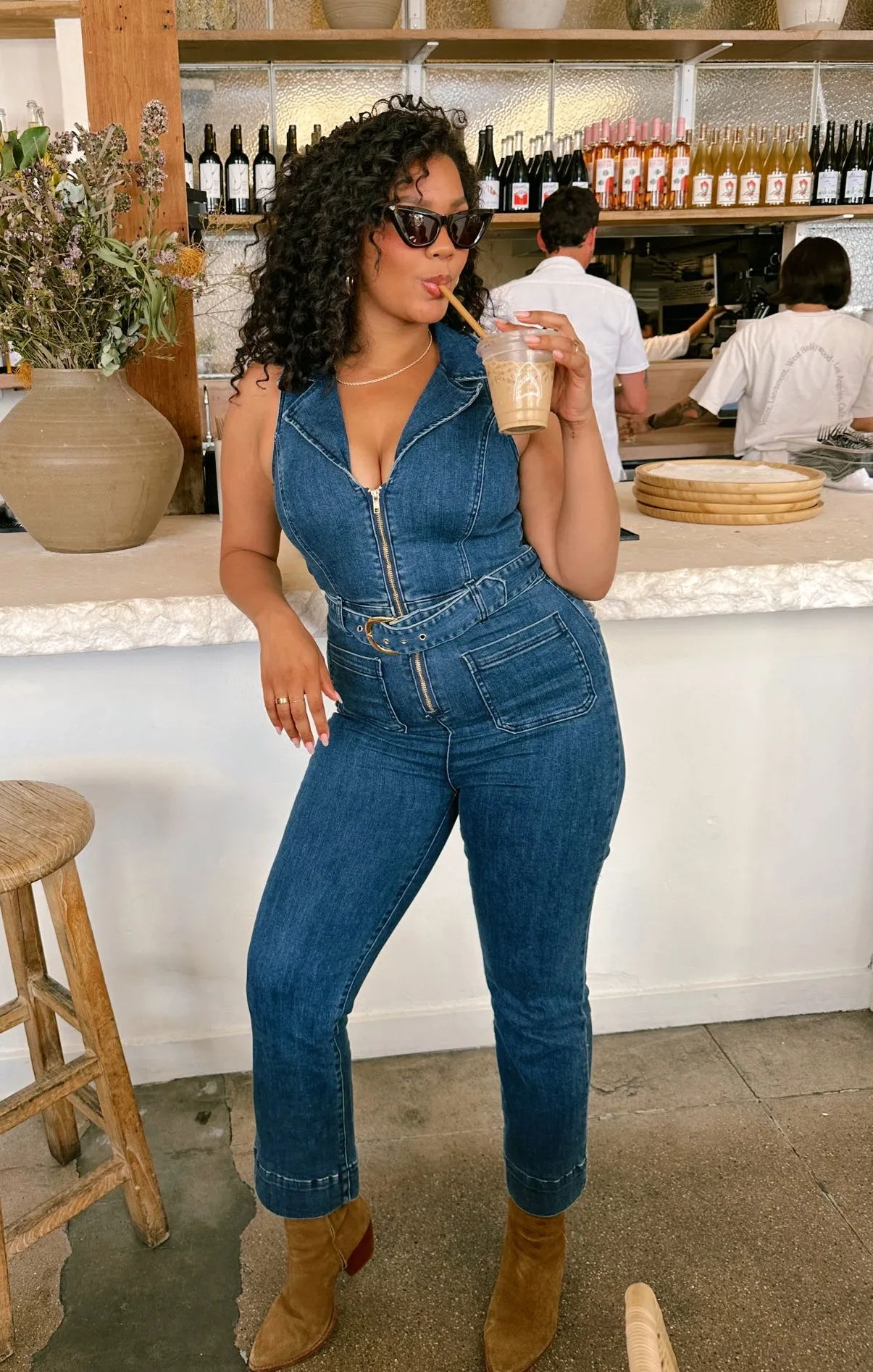 Jacksonville Cropped Jumpsuit ~ Lunar Blue