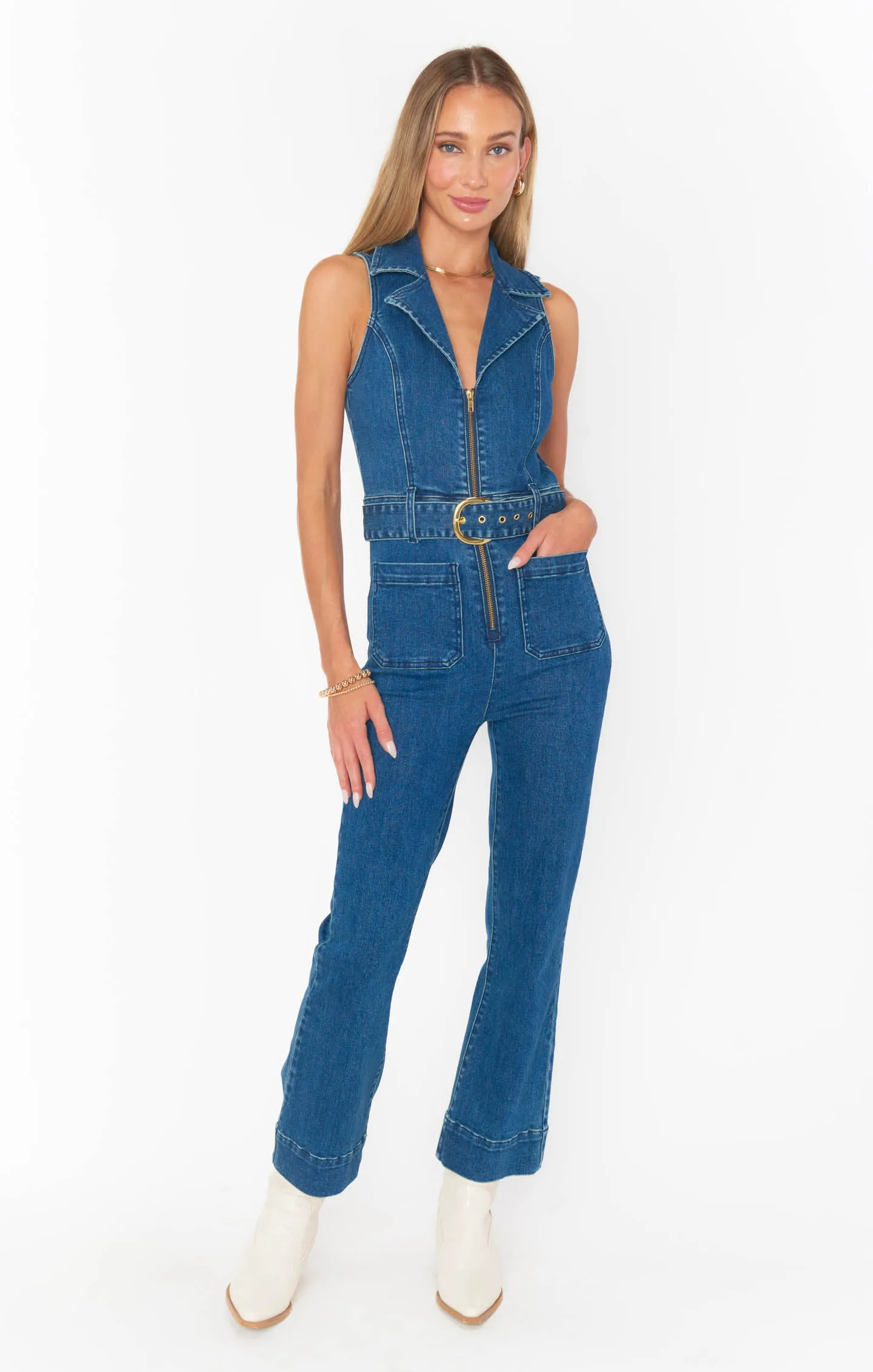 Jacksonville Cropped Jumpsuit ~ Lunar Blue