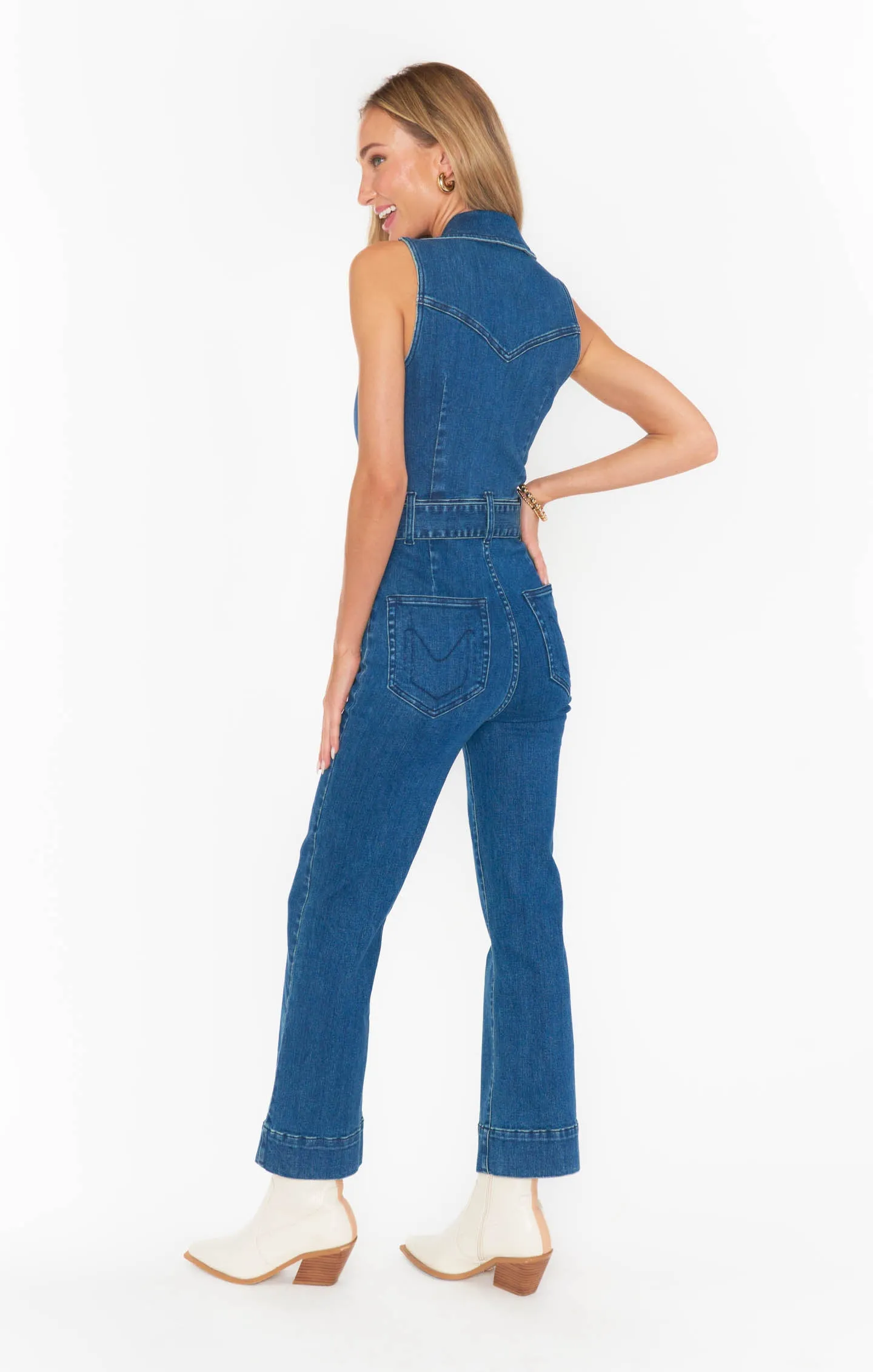 Jacksonville Cropped Jumpsuit ~ Lunar Blue