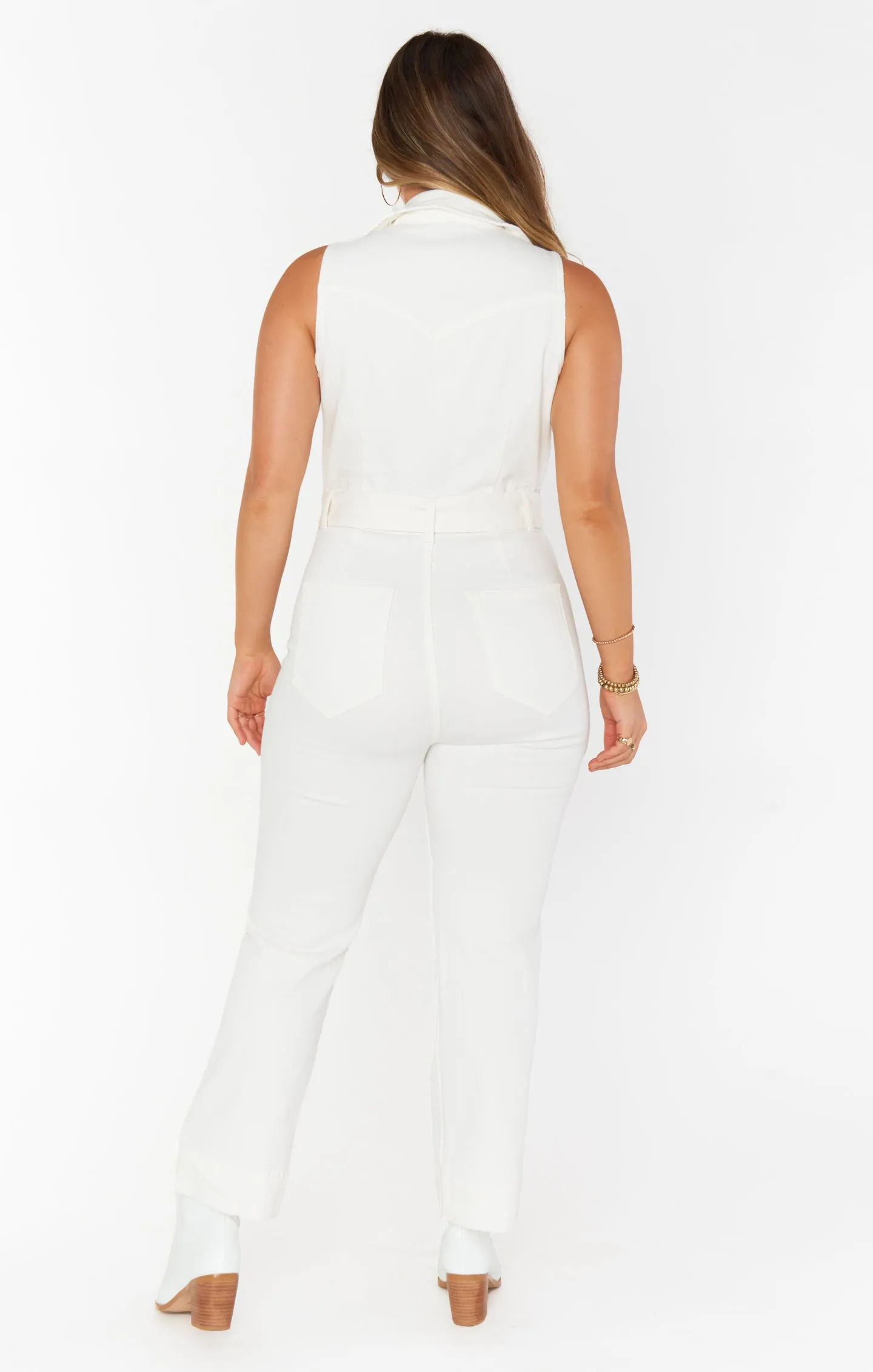 Jacksonville Cropped Jumpsuit ~ Pearly White