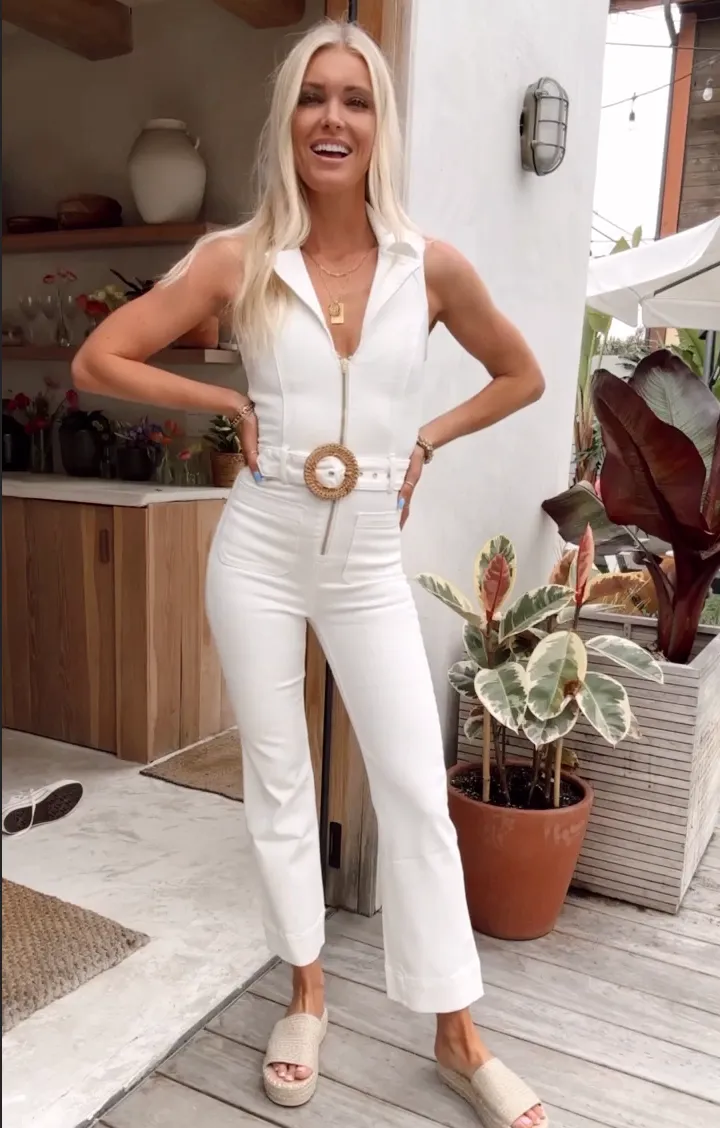 Jacksonville Cropped Jumpsuit ~ Pearly White