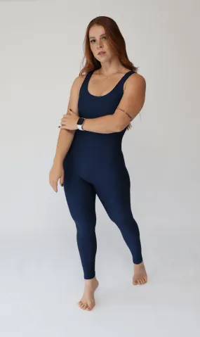 Jumpsuit Colmeia Textured Navy Blue