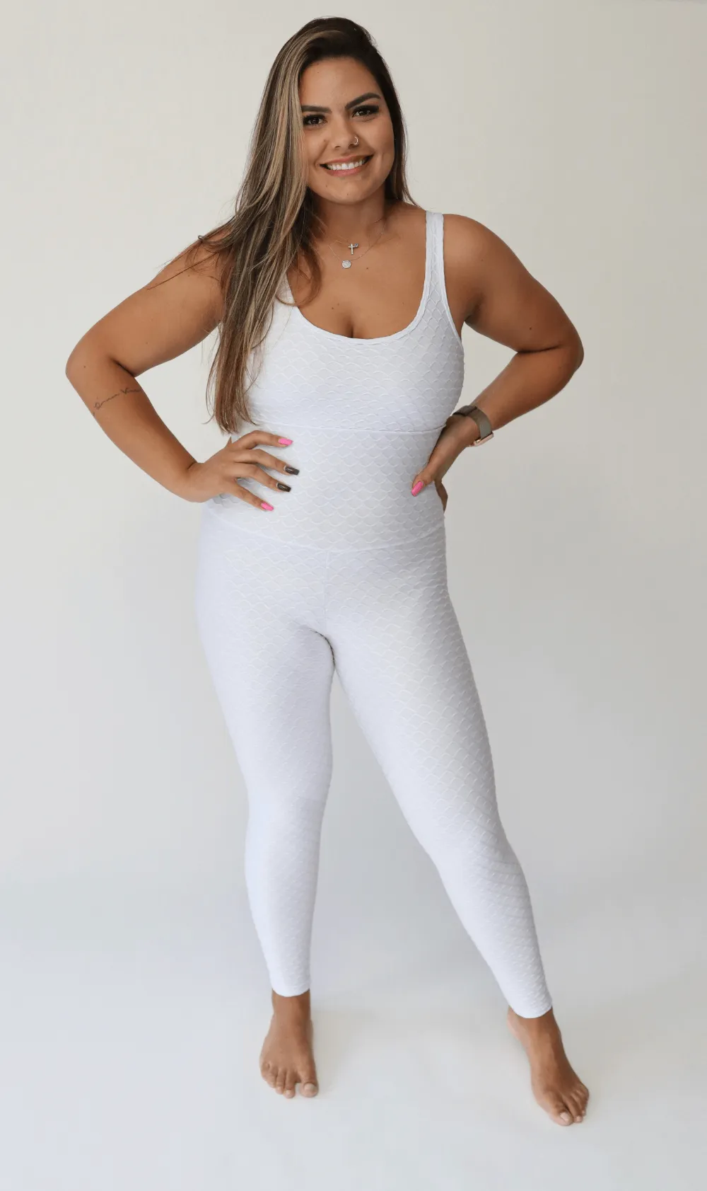 Jumpsuit Colmeia Textured White