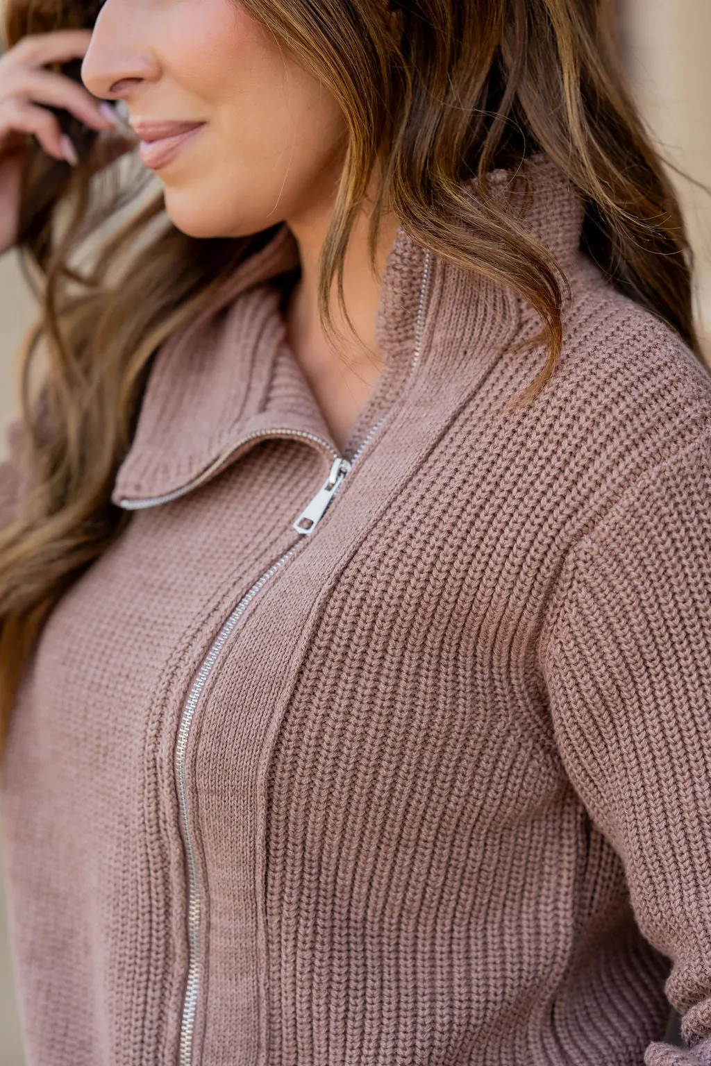 Knit Side Zip Sweatshirt