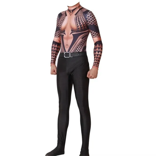 Light AQUAMAN Jumpsuit Costume for Men