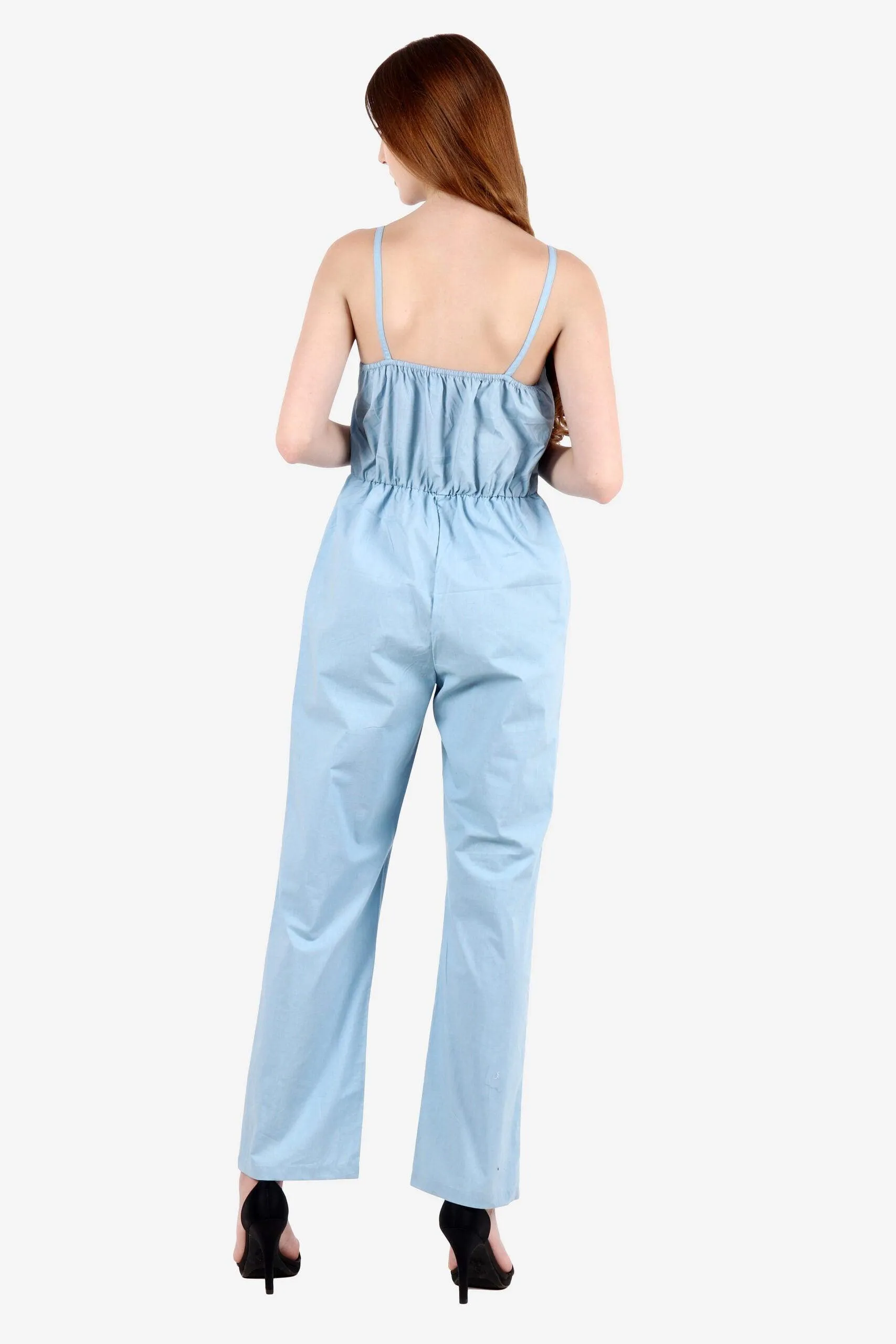 Light Blue Solid Jumpsuit