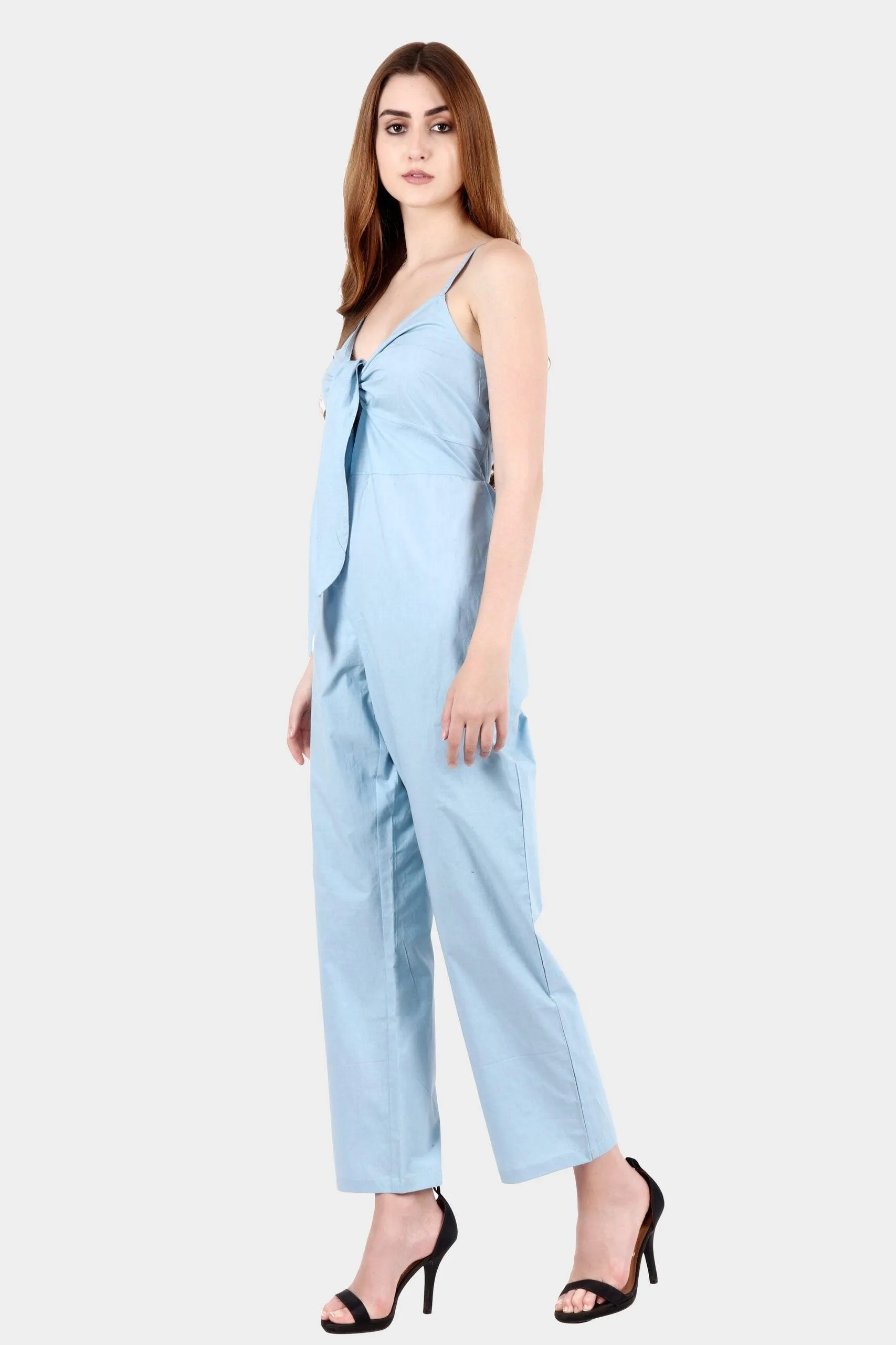 Light Blue Solid Jumpsuit