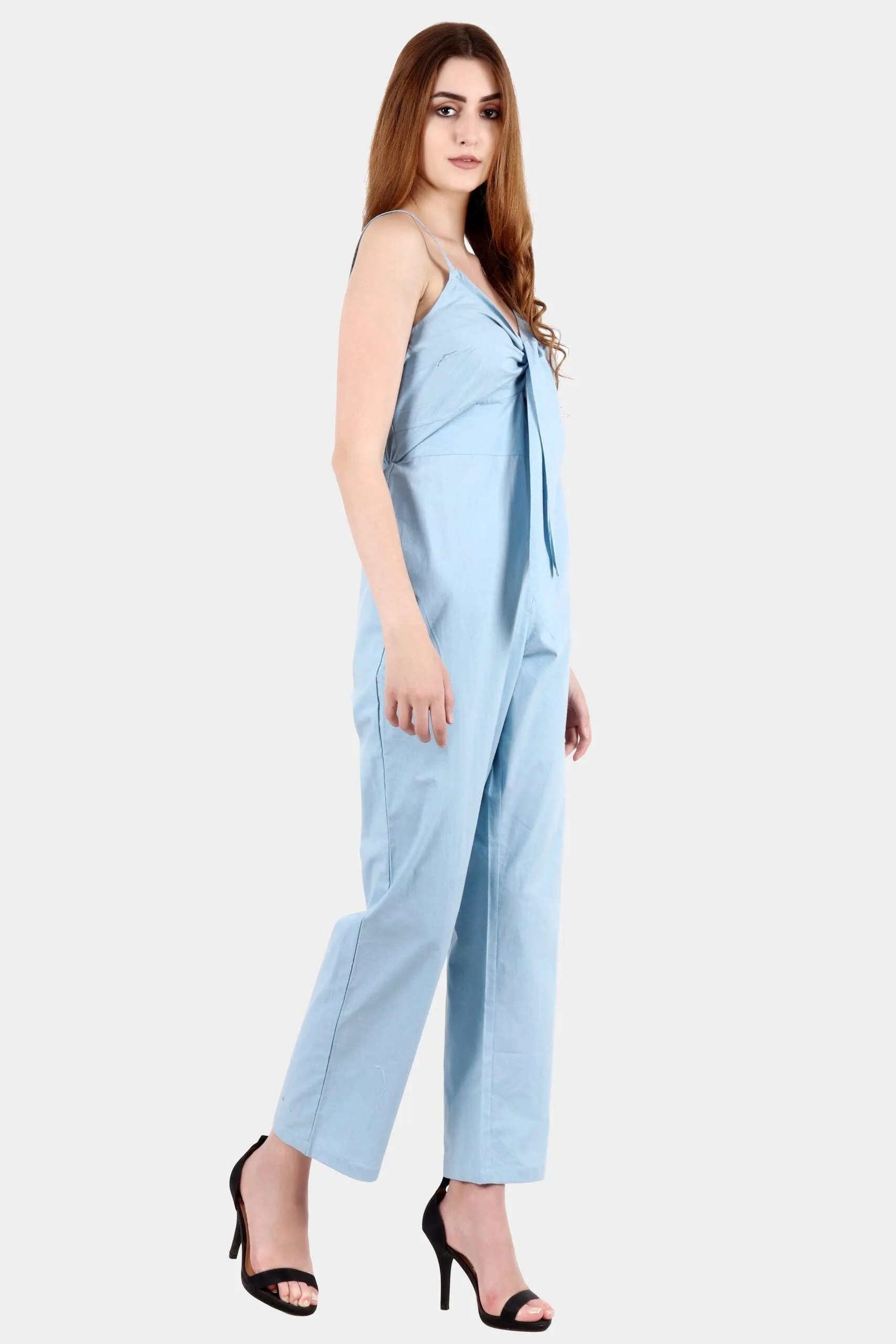 Light Blue Solid Jumpsuit