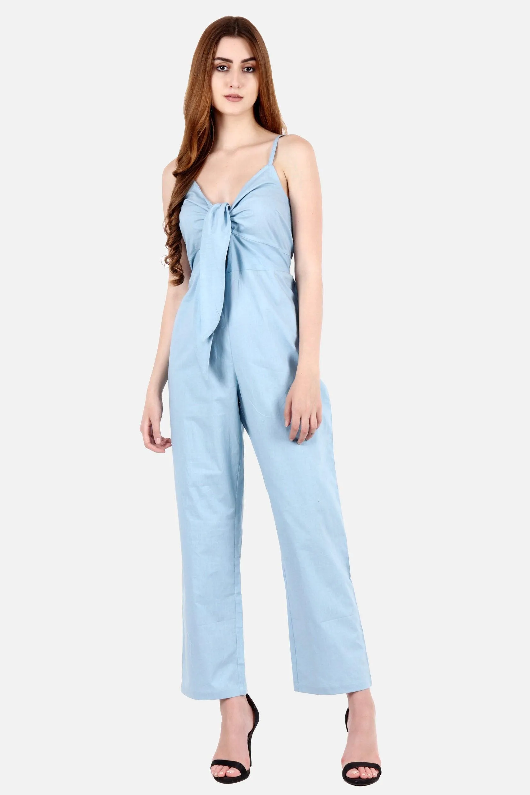 Light Blue Solid Jumpsuit