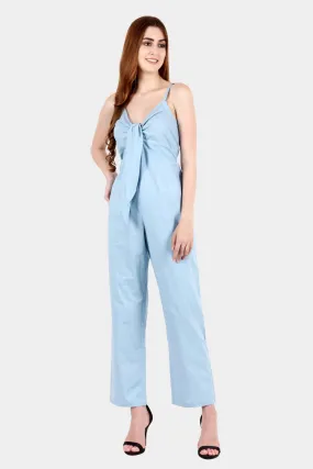 Light Blue Solid Jumpsuit