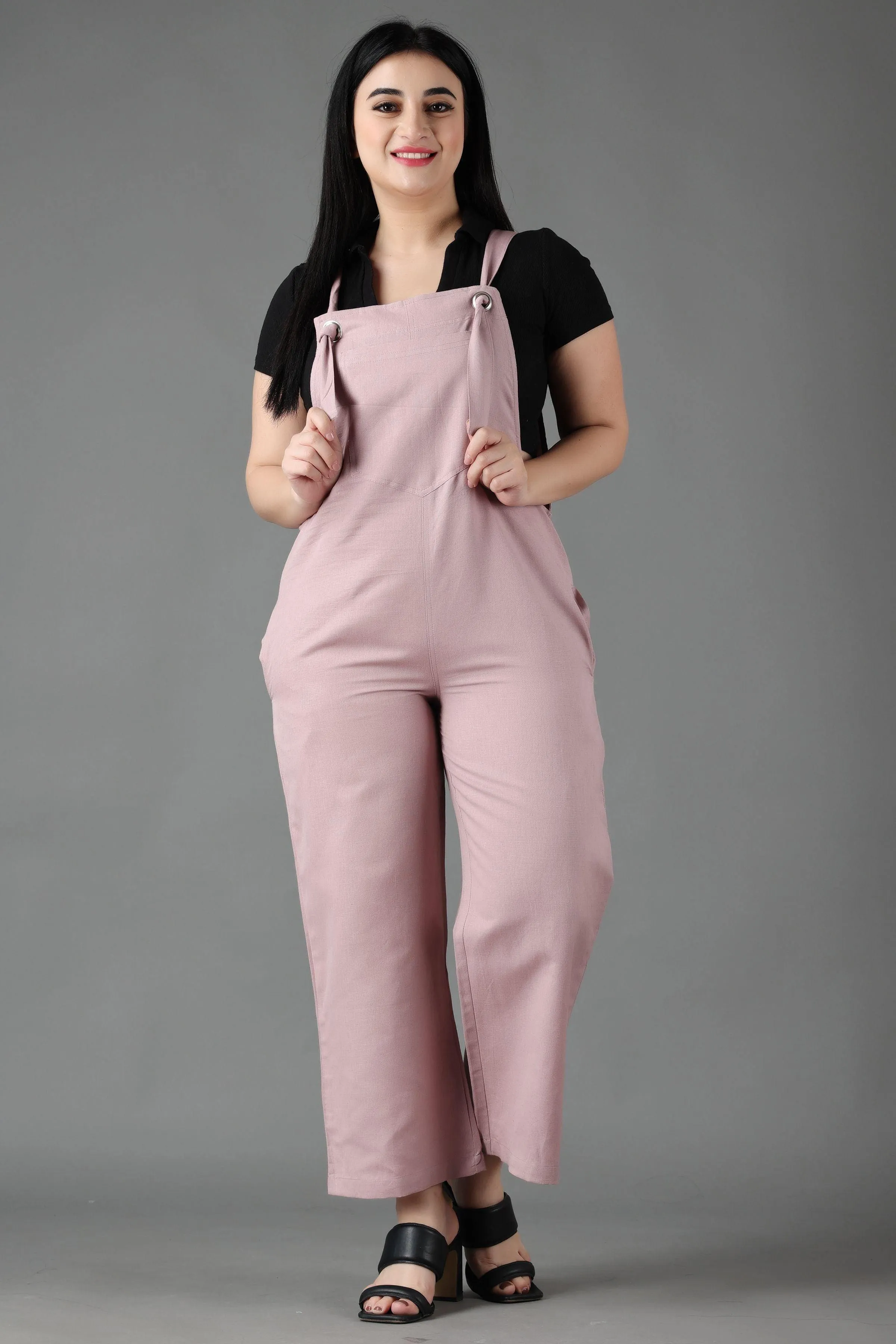 Light Mauve Solid Dungaree