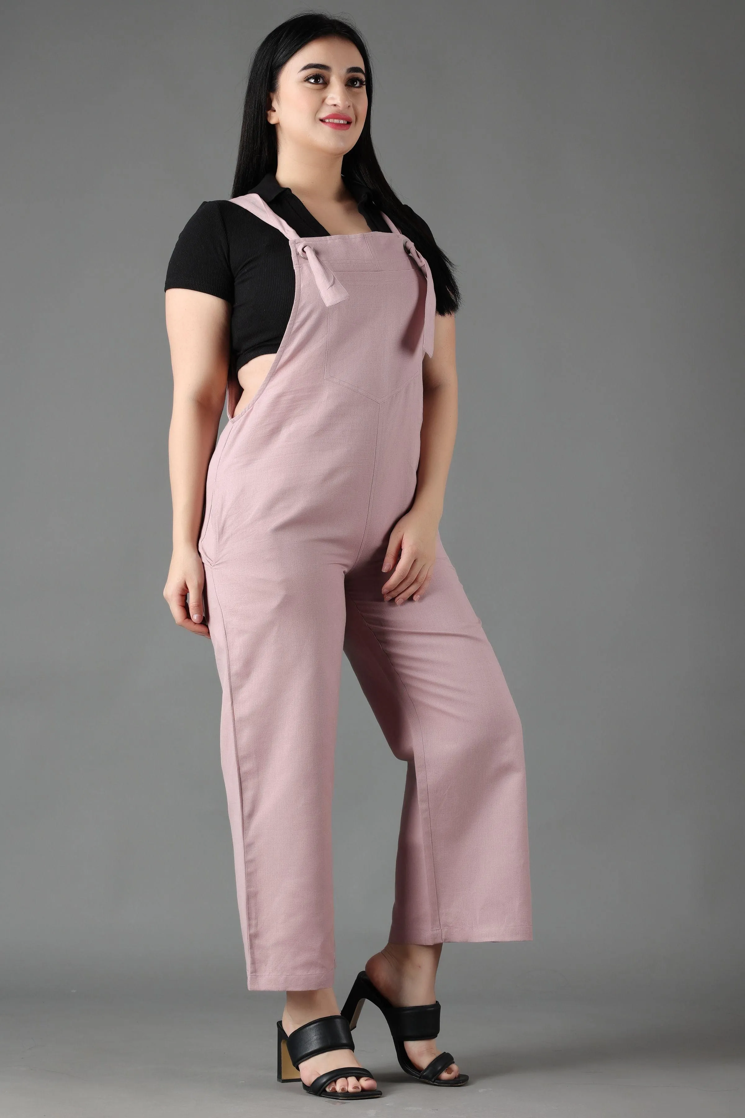 Light Mauve Solid Dungaree