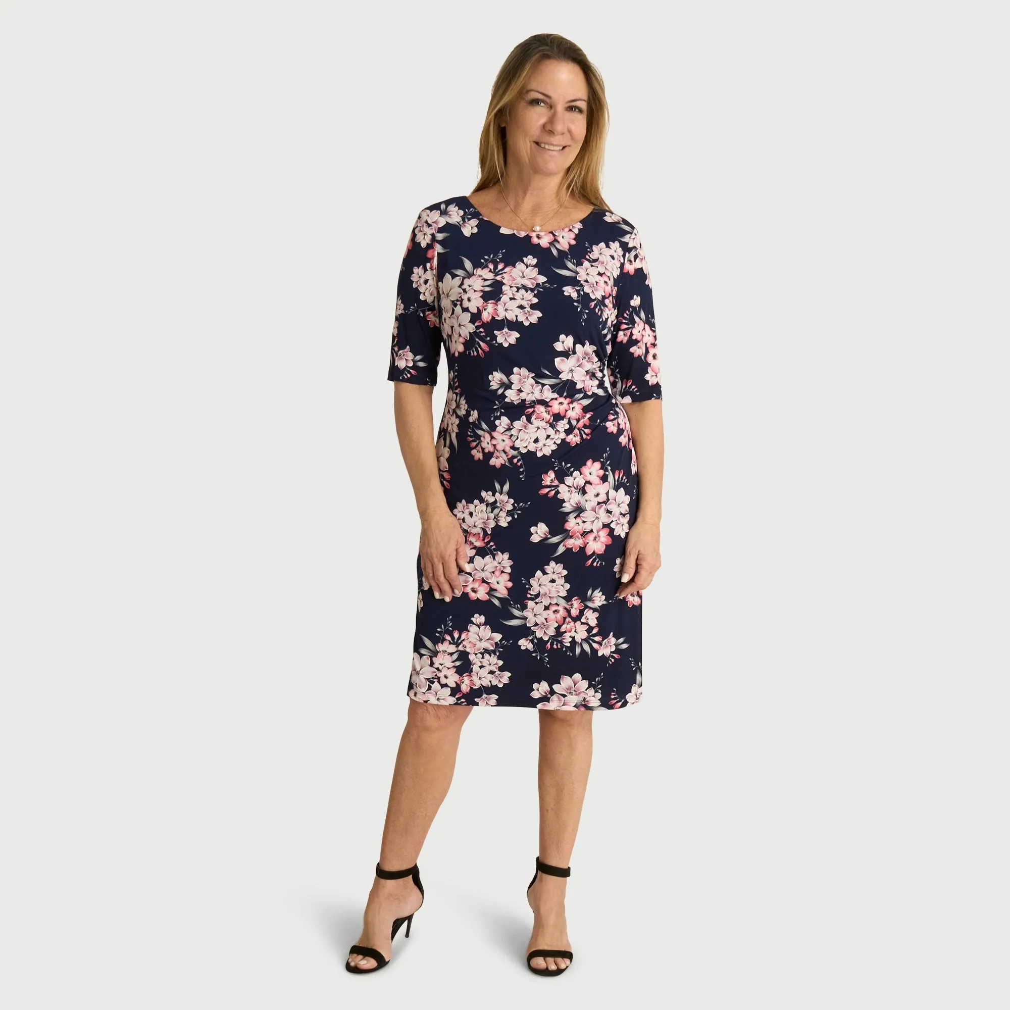 Liz Navy Floral Bodycon Dress