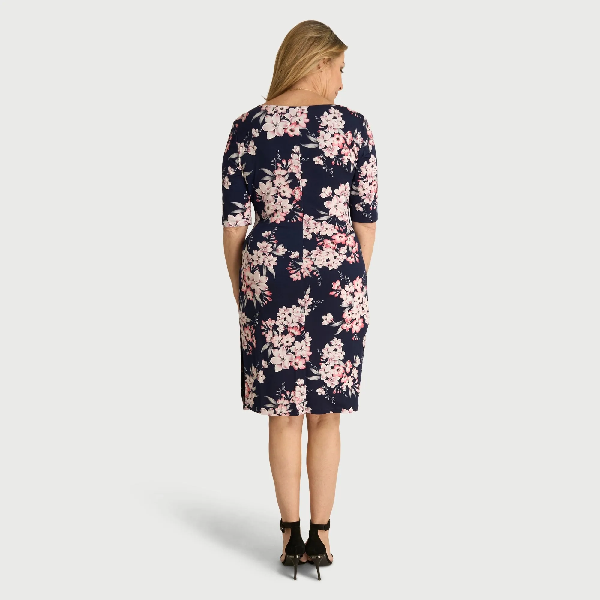 Liz Navy Floral Bodycon Dress